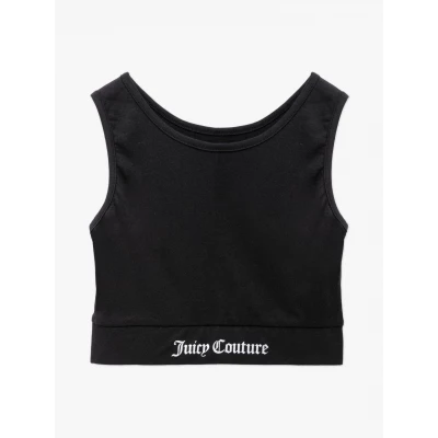 Gothic Logo Cropped Top - Black