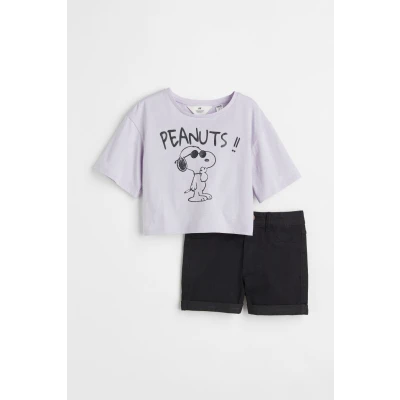 H & M - 2-piece Printed Set - Purple