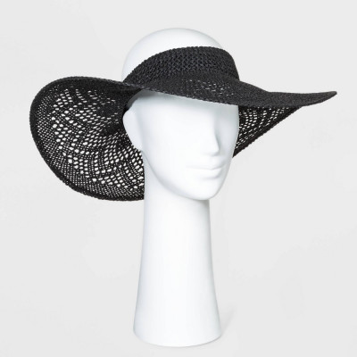 Womens Open Weave Visor Hats - A New Day Black One Size, Womens