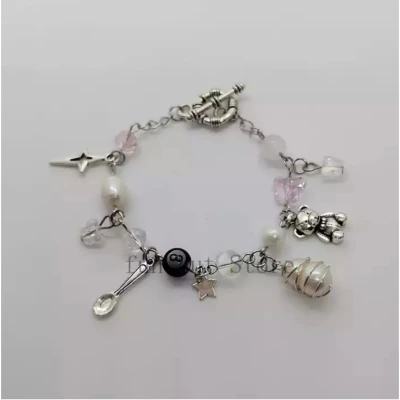 Handmade Fairycore Soft Grunge Bead Bracelet