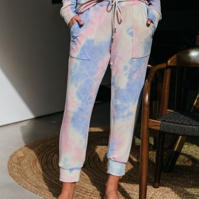 Gigi Tie Dye Pocketed Knit Joggers