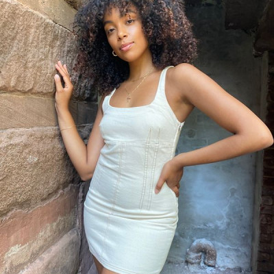 Structured Scoop Neck Mini Dress
