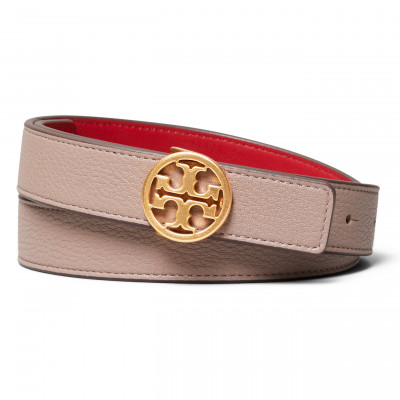 Womens Tory Burch T-Logo Reversible Leather Belt