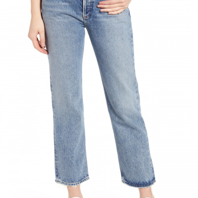 Womens Agolde Ripley High Waist Ankle Straight Leg Jeans