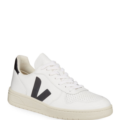 V 10 Low-Top Leather Tennis Sneakers