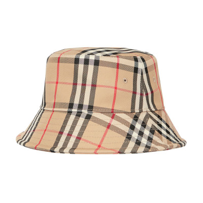 Mens Vintage Check Twill Bucket Hat