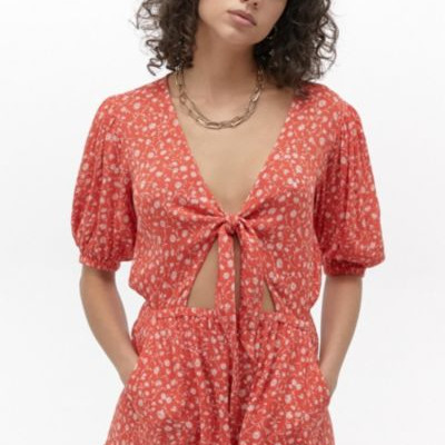 UO Tilly Tie-Front Romper