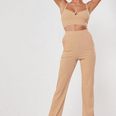 Brown Co Ord Wide Leg Trousers