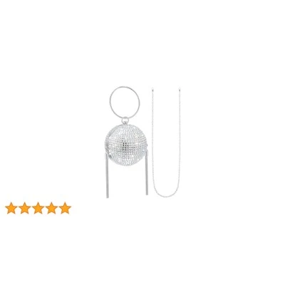 Women Disco Ball Purse Rhinestone Crystal Bag Evening Clutch Crossbody Handbag for Wedding Disco Bingo Night Party Gift