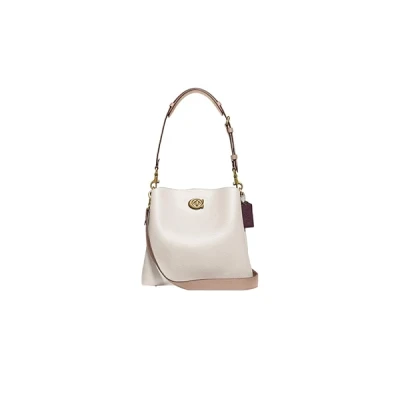 Coach Colorblock Leather Willow Bucket, Chalk