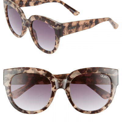 Womens Quay Australia Limelight 54mm Gradient Sunglasses - Milky Tort/ Smoke Fade
