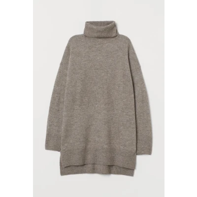 H & M - Knit Turtleneck Sweater - Gray