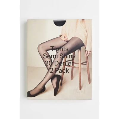 2-pack 20 denier tights - Black
