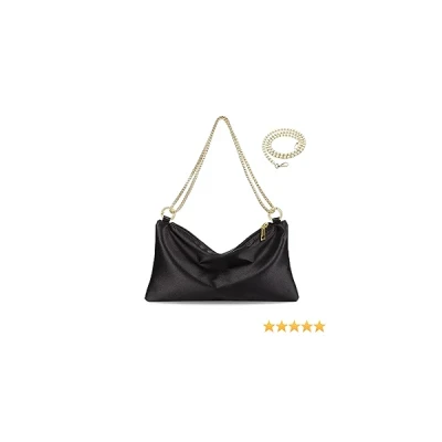 MGBPEI Women Satin Evening Handbag Wedding Prom Clutch Purse Formal Cocktail Party Clutches Shoulder Bag with 2 Bag Chains