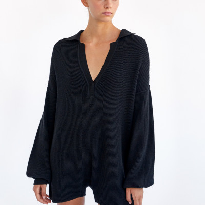 Black Knit Romper