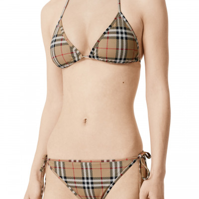 Womens Burberry Cobb Vintage Check Two-Piece Swimsuit