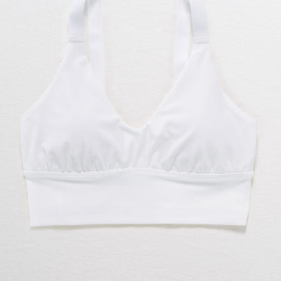Aerie Real Me Twist Back Sports Bra Womens White