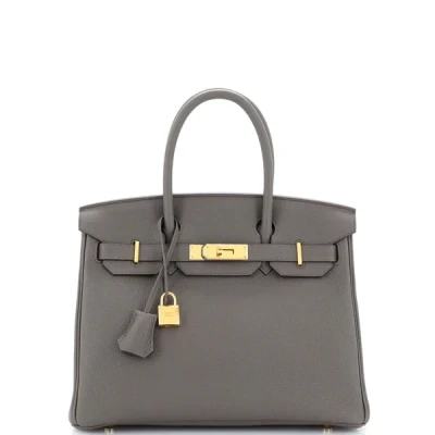 Birkin Handbag Grey Togo with Gold Hardware 30