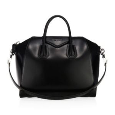 Medium Antigona Glazed Leather Satchel
