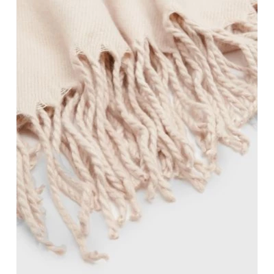 Cream Plain Tassel Trim Scarf New Look