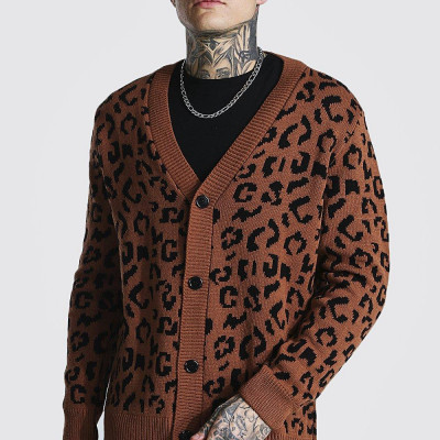 Leopard Oversized Knitted Cardigan