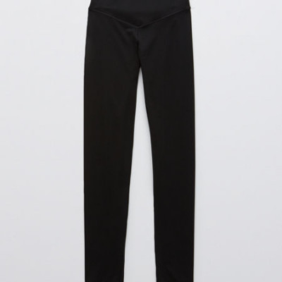Aerie Play Real Me High Waisted 7/8 Legging Womens True Black XS Short