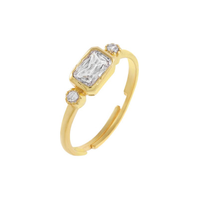 CZ Colored Baguette Stone Ring