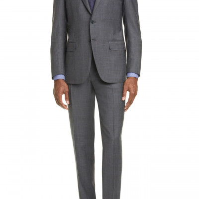 Mens Big & Tall Canali Siena Soft Classic Fit Glen Plaid Wool Suit