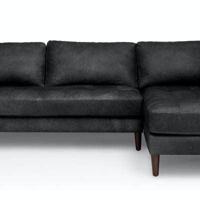 Sven Oxford Black Right Sectional Sofa