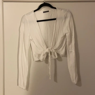 Brandy Melville White Long Sleeve with Front Tie