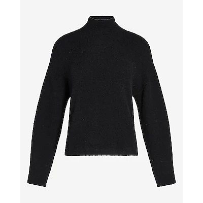 Cozy Mock Neck Sweater Black Womens