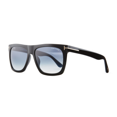 Morgan Thick Square Acetate Sunglasses, Black