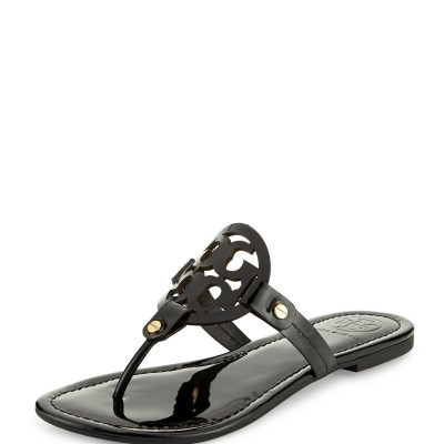 Miller Medallion Patent Leather Flat Thong