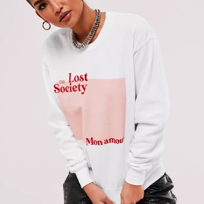 White Lost Society Graphic Sweatshirt