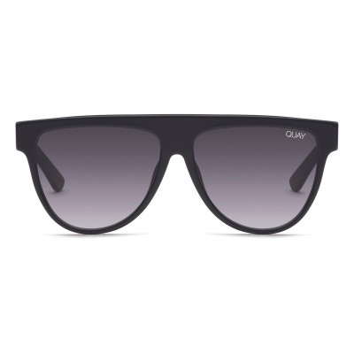 Womens Quay Australia Last Night 57mm Flat Top Sunglasses - Black/ Smoke