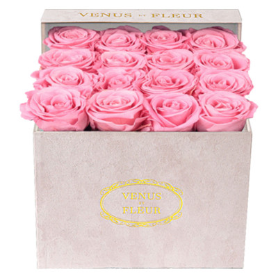 Suede Small Square Rose Box
