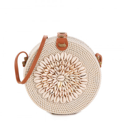 Shell Rattan Crossbody Bag