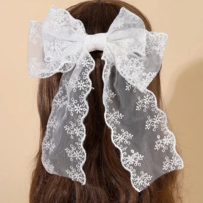 Lace hair bow