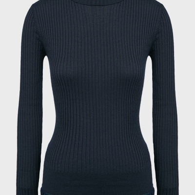 The Row Arzino High-Neck Cashmere Top, size XS, Women, Navy