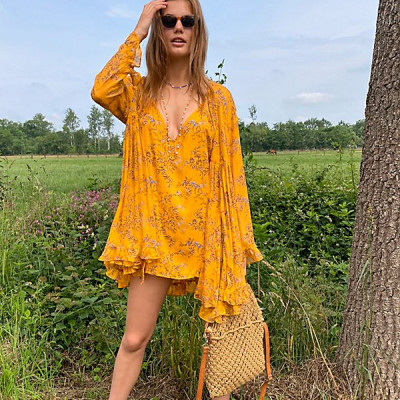 Everything And More Set by Free People, Marigold Combo,