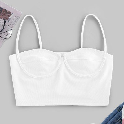 ZAFUL Ribbed Cupped Crop Cami Top