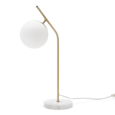 Modrn Glam Antique Brass and Marble Desk Lamp