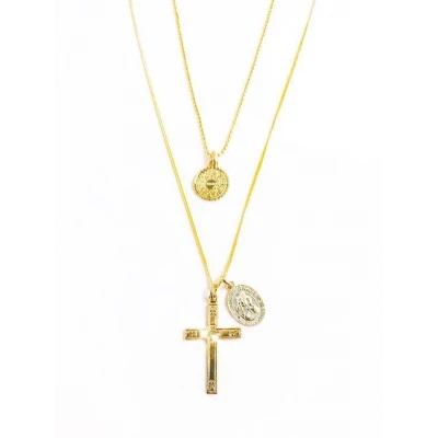 MEGHAN BO DESIGNS - JOSEPHINE CROSS + PENDANT NECKLACE