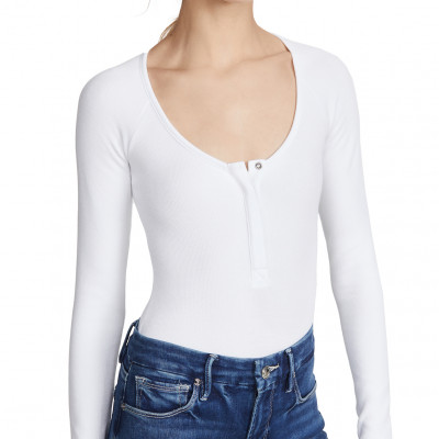 Good American Button Front Bodysuit