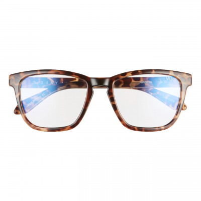 Womens Quay Australia Hardwire 54mm Blue Light Blocking Glasses - Tortoise/clear Blue Light