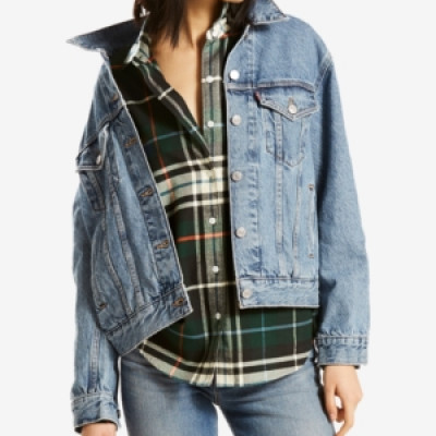 Levis Womens Ex-Boyfriend Cotton Denim Trucker Jacket