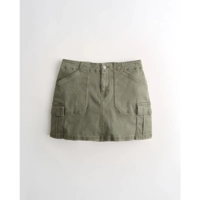 LOW-RISE Y2K TWILL CARGO MINI SKIRT