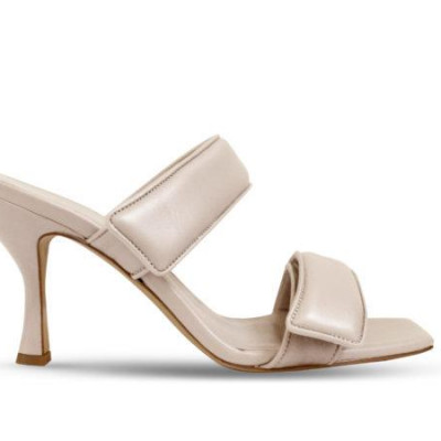 Perni 03 Cream Leather Two Straps Sandal