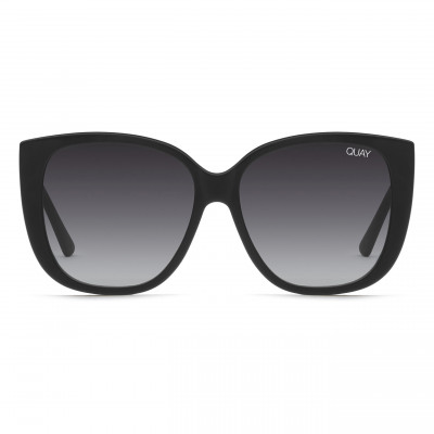 Womens Quay Australia Ever After 59mm Cat Eye Sunglasses - Matte Black/ Smoke
