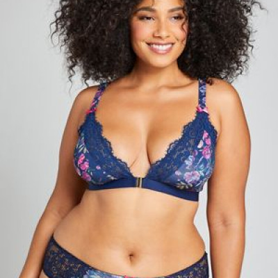 Floral & Lace Unlined No-Wire Bra